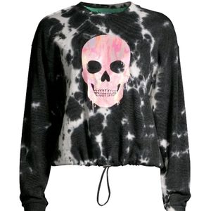 Women's Tie Dye Pullover Graphic Skull M, L